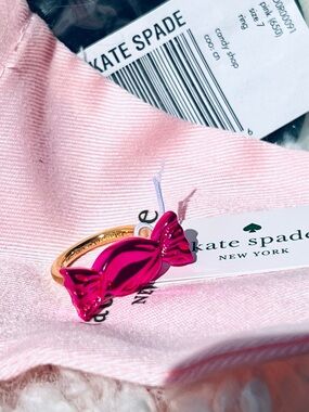 Kate Spade pink candy ring novelty fashion jewelry woman’s Sz 7 NWT